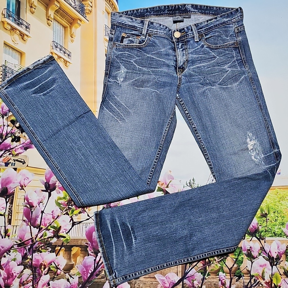 Armani Exchange Blue Distressed Jeans‎ Size 8